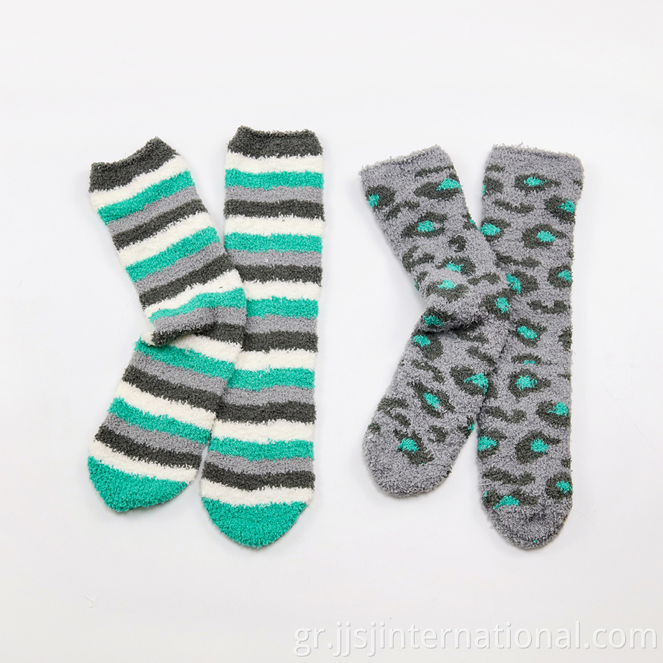 Coral fleece warm striped socks